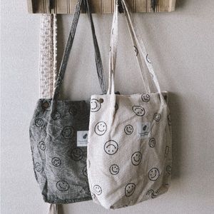 Corduroy Happy face bag